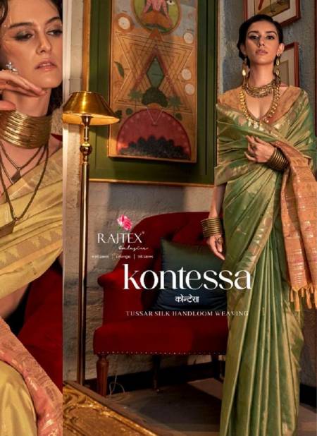 Kontessa By Rajtex Tussar Silk Handloom Weaving Saree Wholesale Online